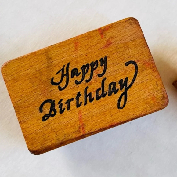 Assorted Greetings Rubber Stamp Wooden Mounted Scrapbooking Arts Crafts Lot 4 - Picture 6 of 7